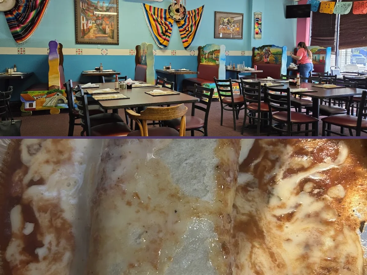 Colorful Mexican restaurant tables and chairs